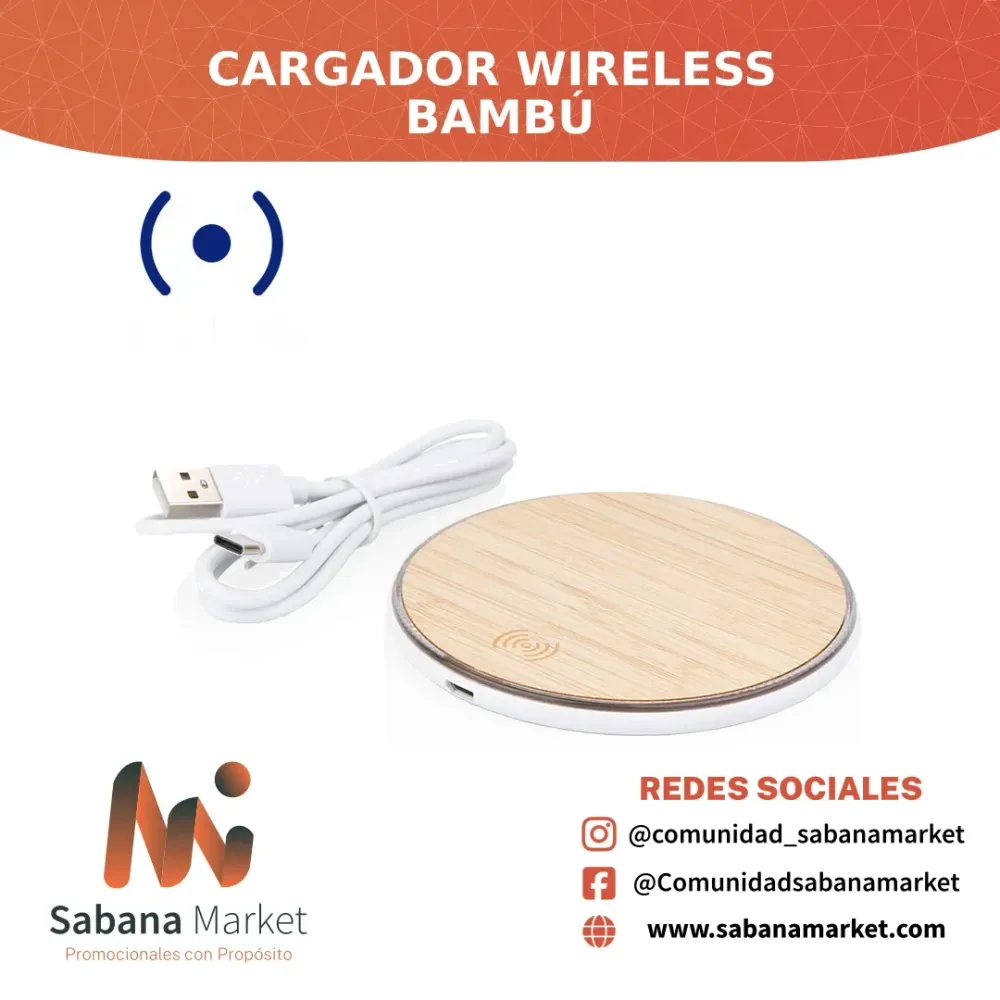 Cargador Wireless Bambú