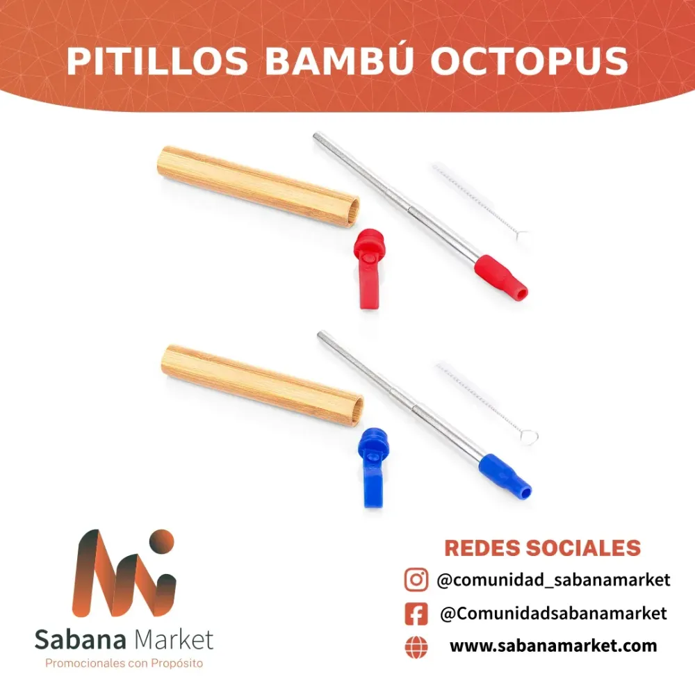 Pitillos Bambú Octopus