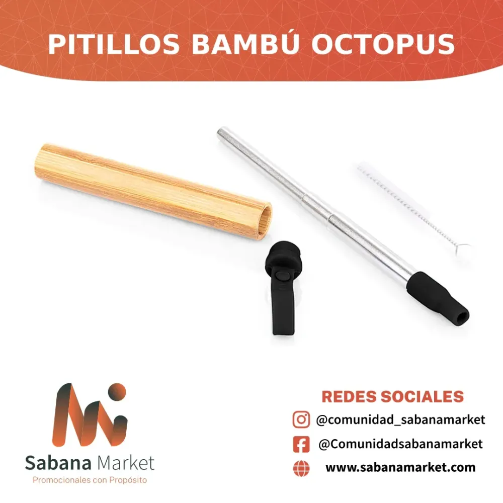 Pitillos Bambú Octopus