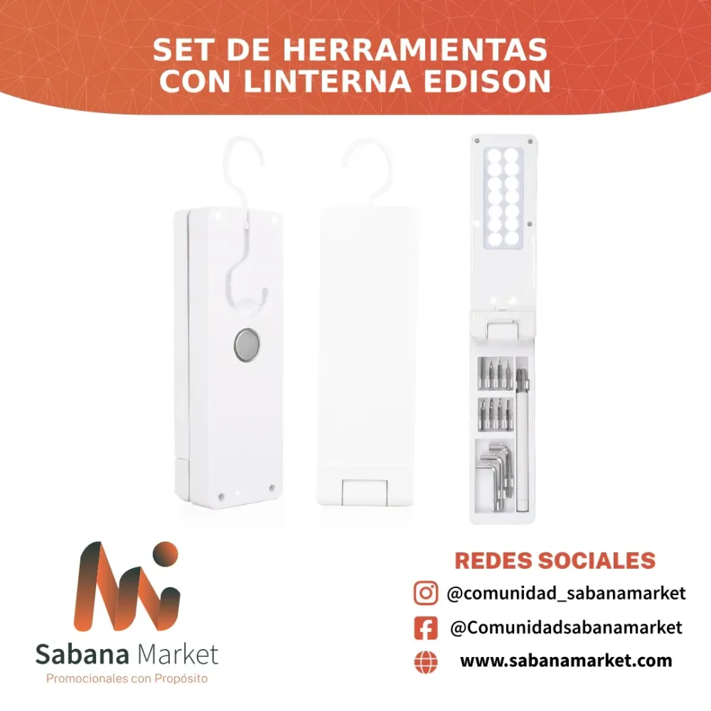 Set de Herramientas con Linterna Edison