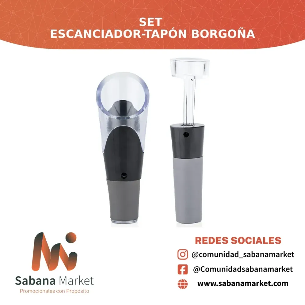 Set Escanciador-Tapón Borgoña
