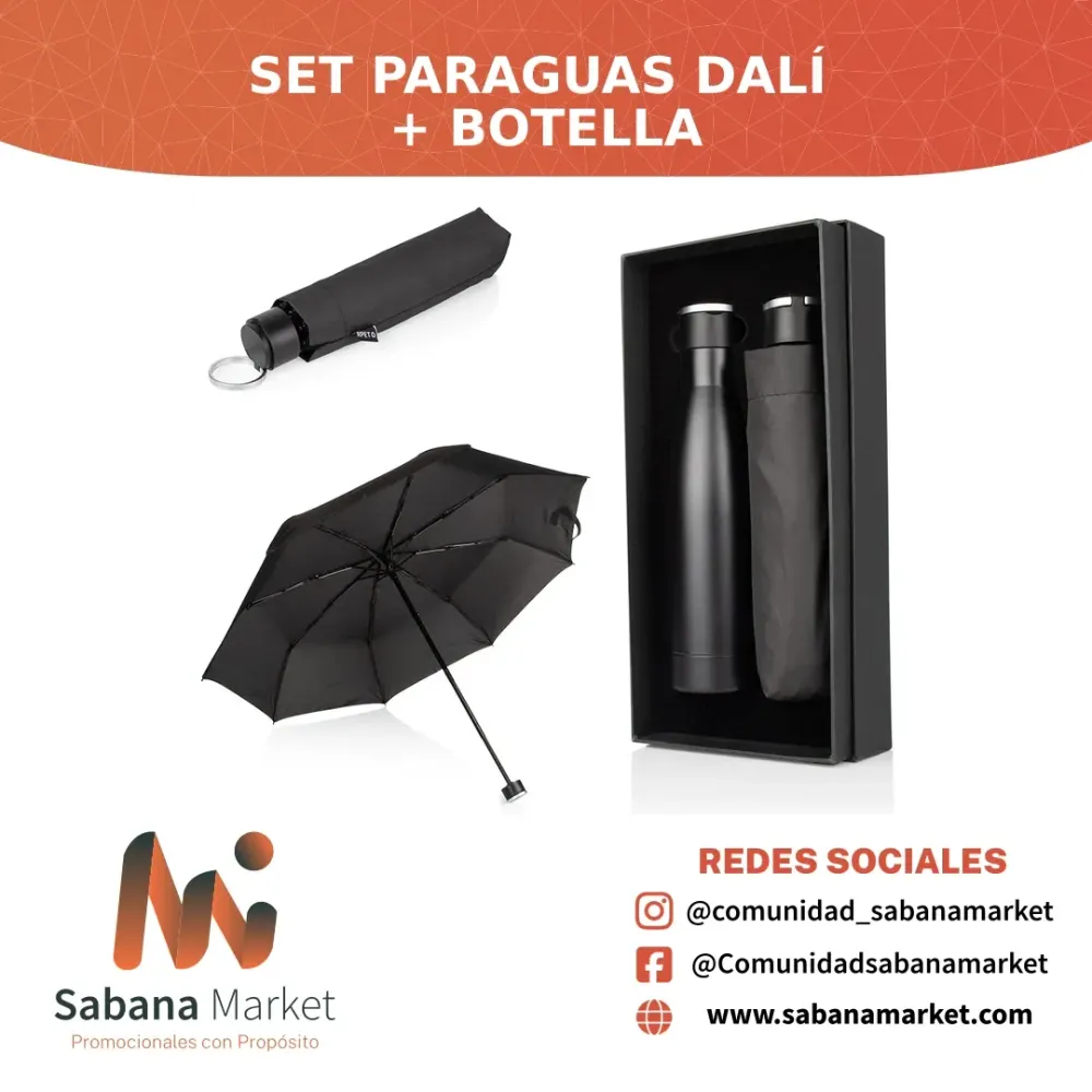 Set Paraguas Dalí + Botella