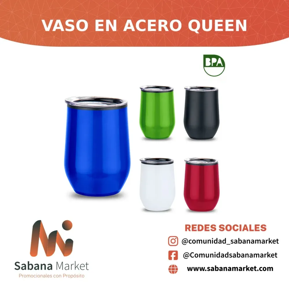 Vaso en Acero Queen
