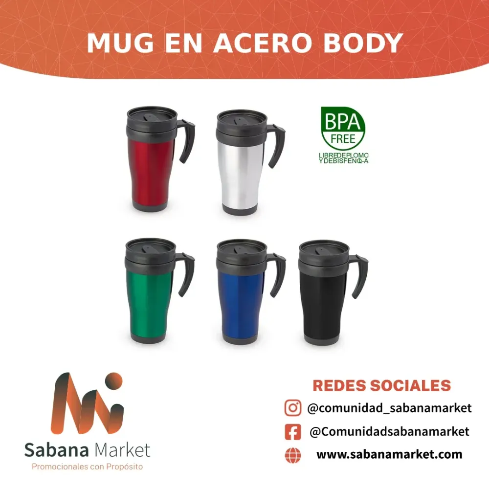 MUG EN ACERO BODY 450 ML / 15 OZ