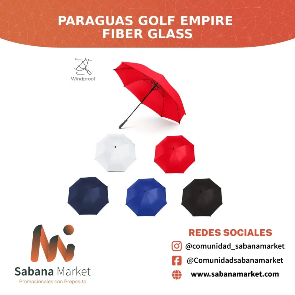 PARAGUAS 30" GOLF EMPIRE FIBER GLASS
