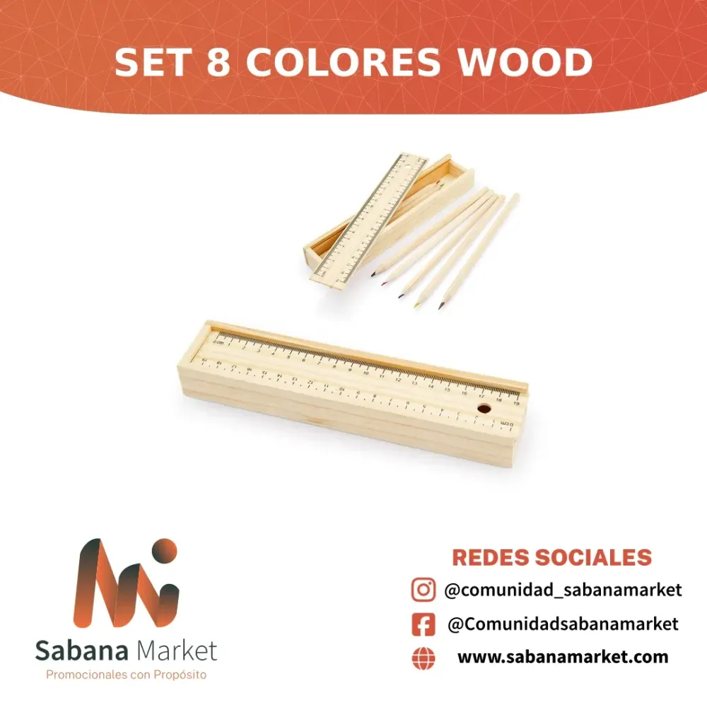 SET 8 COLORES WOOD