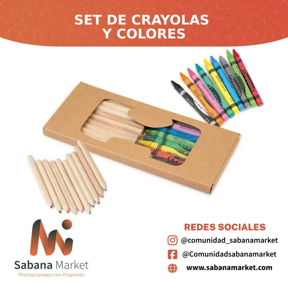 SET DE CRAYOLAS Y COLORES