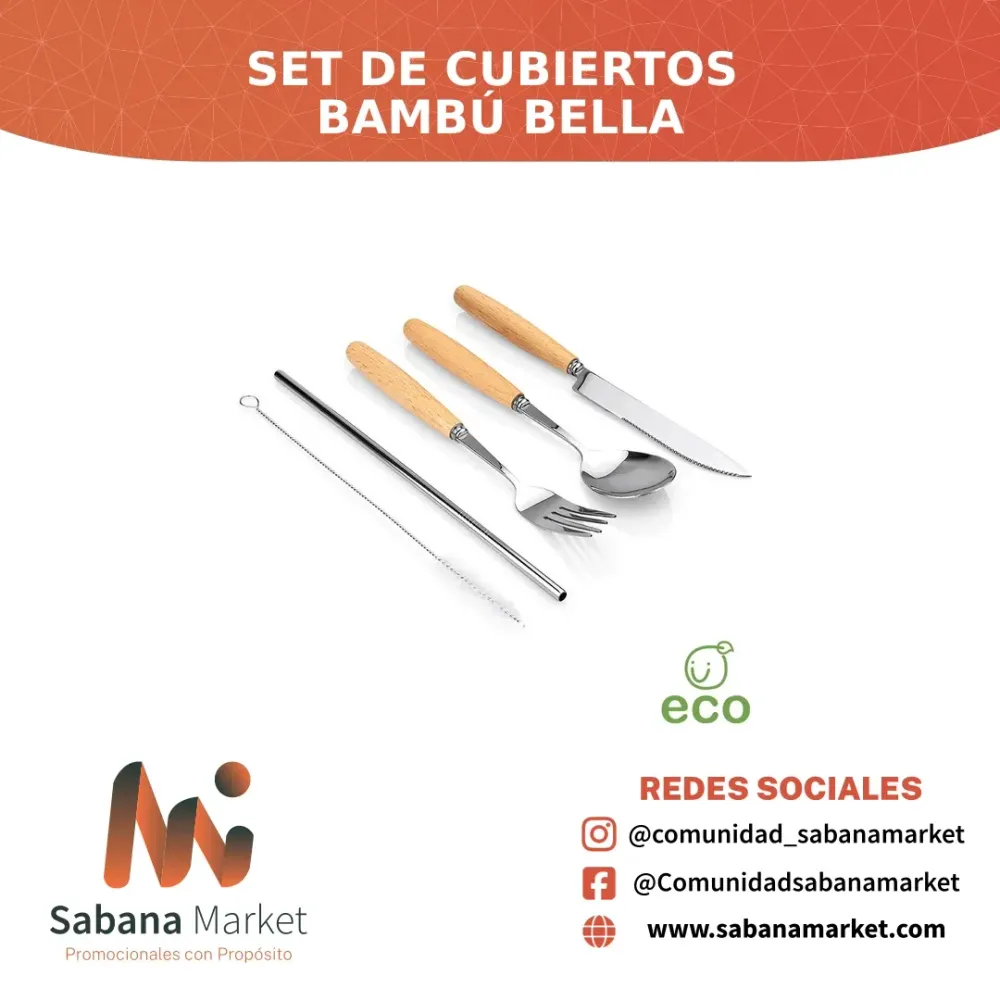 SET DE CUBIERTOS BAMBÚ BELLA