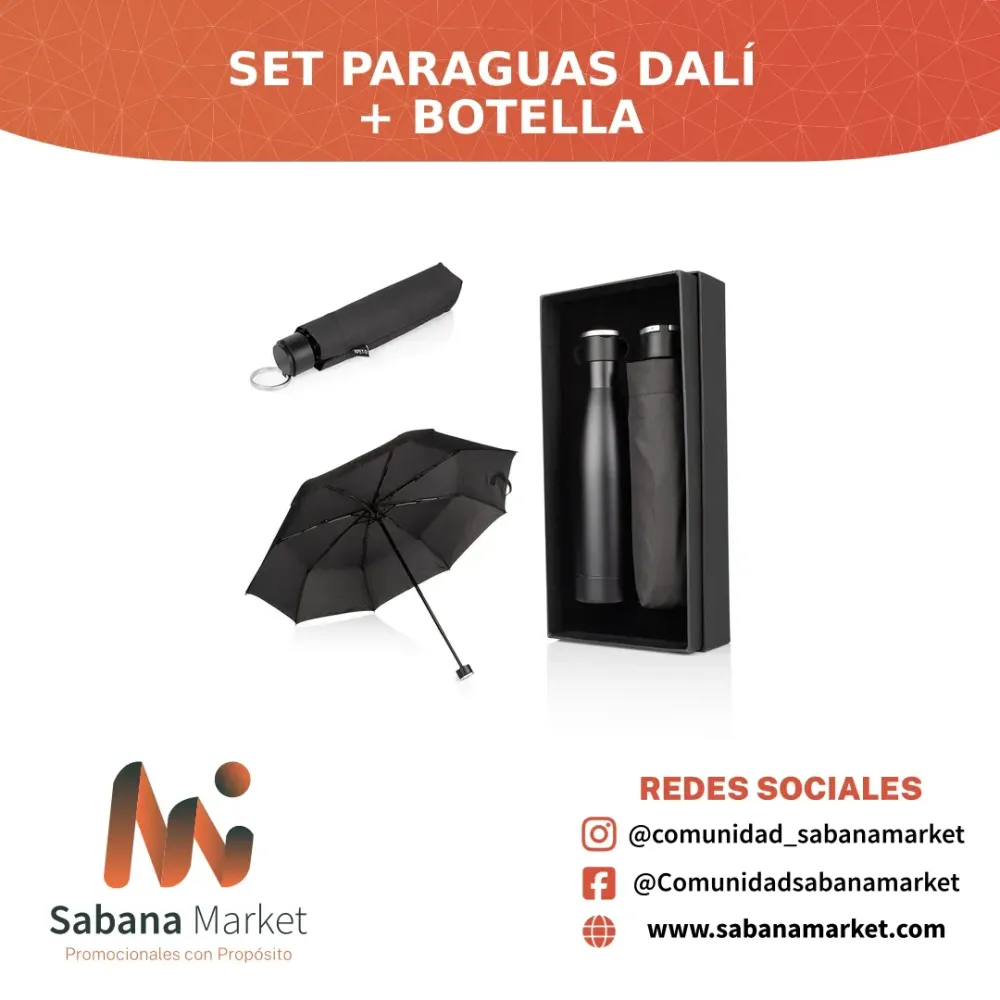 SET PARAGUAS DALÍ + BOTELLA 550 ML / 19 OZ