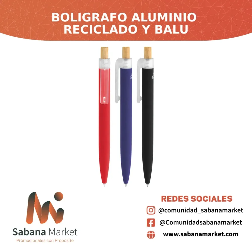 BOLIGRAFO ALUMINIO RECICLADO Y BALU
