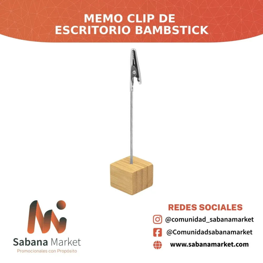 Memo Clip de Escritorio Bambstick