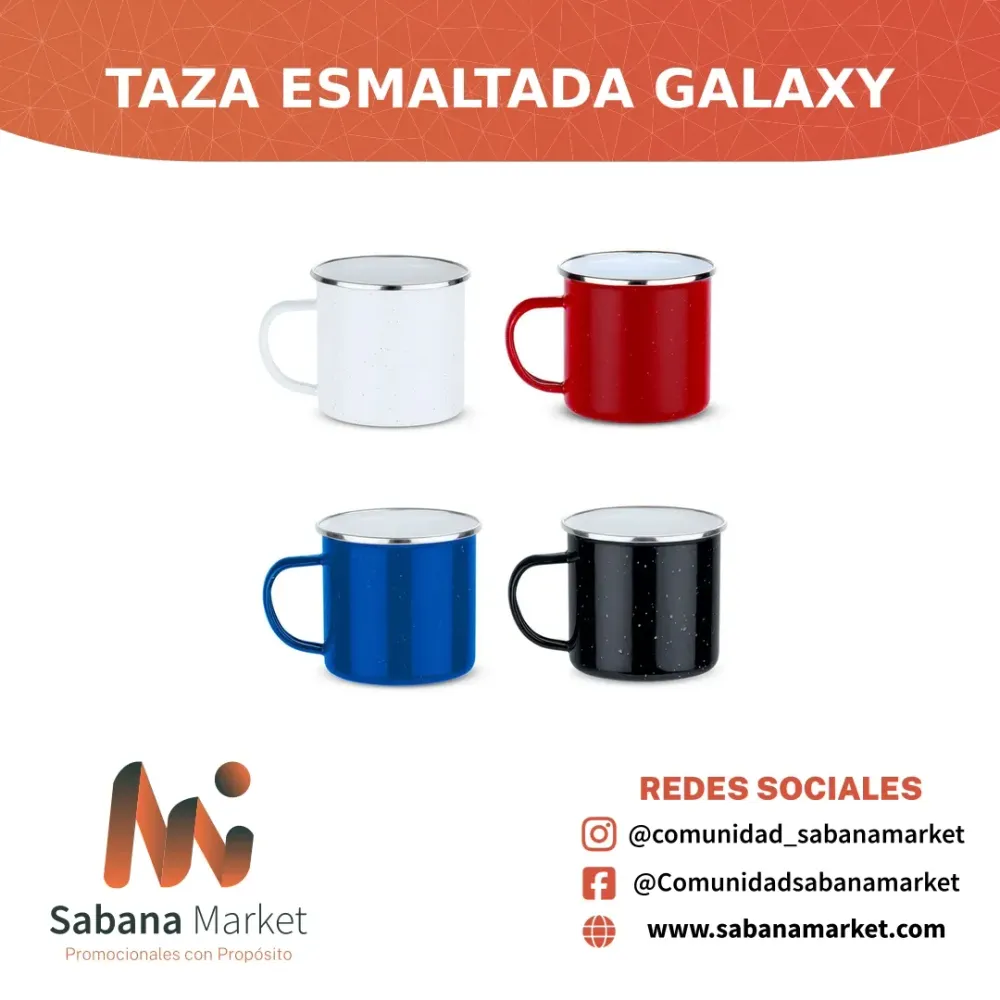 TAZA ESMALTADA GALAXY 400 ML / 13 OZ
