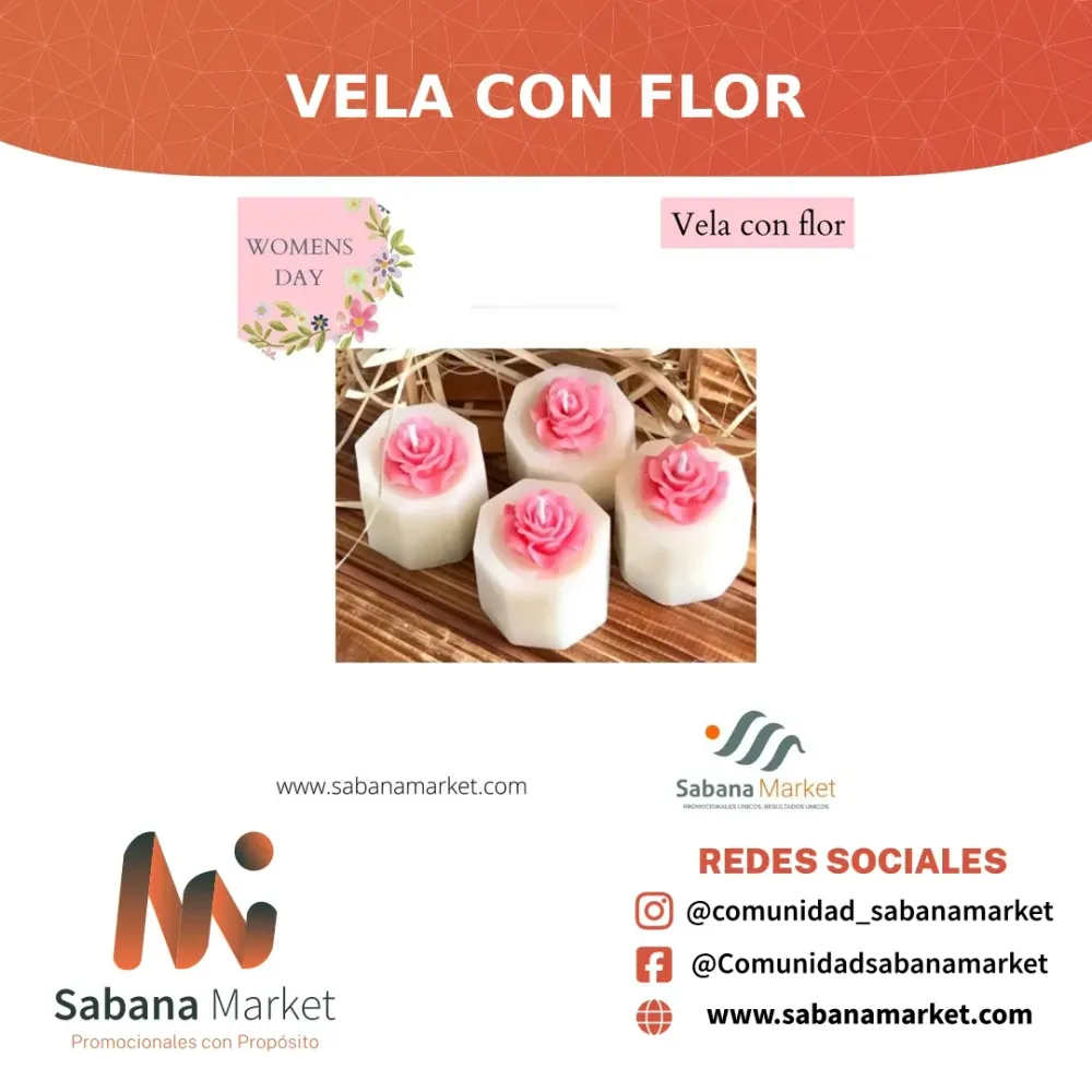 VELA CON FLOR